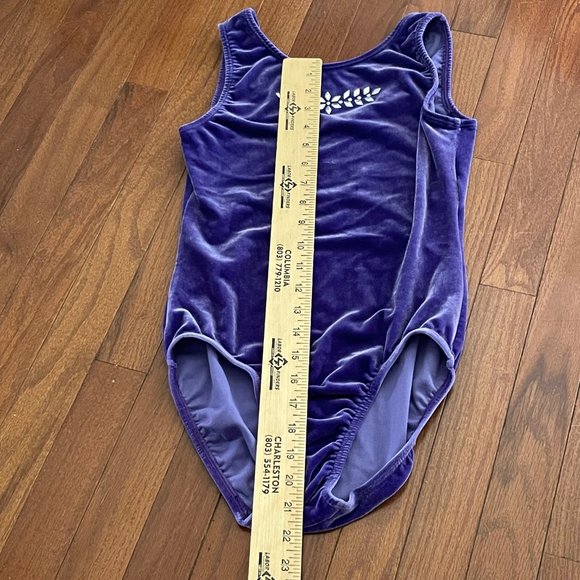 GK Elite Sportswear Purple Velour Gem Front Leotard Size Adult Large - Picture 7 of 11